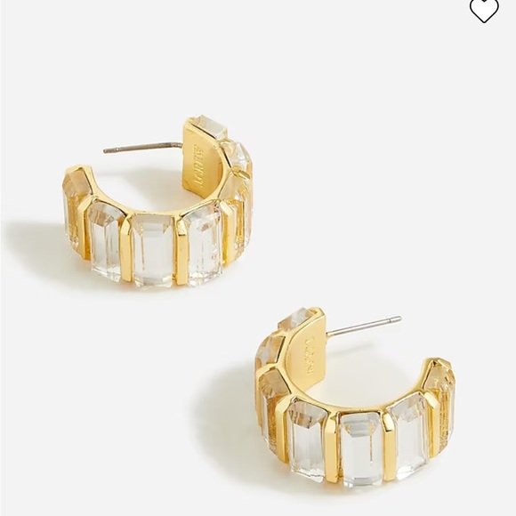J.Crew Trapezoid Stone Hoop Earrings