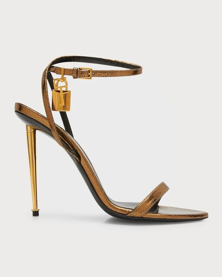 Tom Ford Padlock Sandals in Bronze