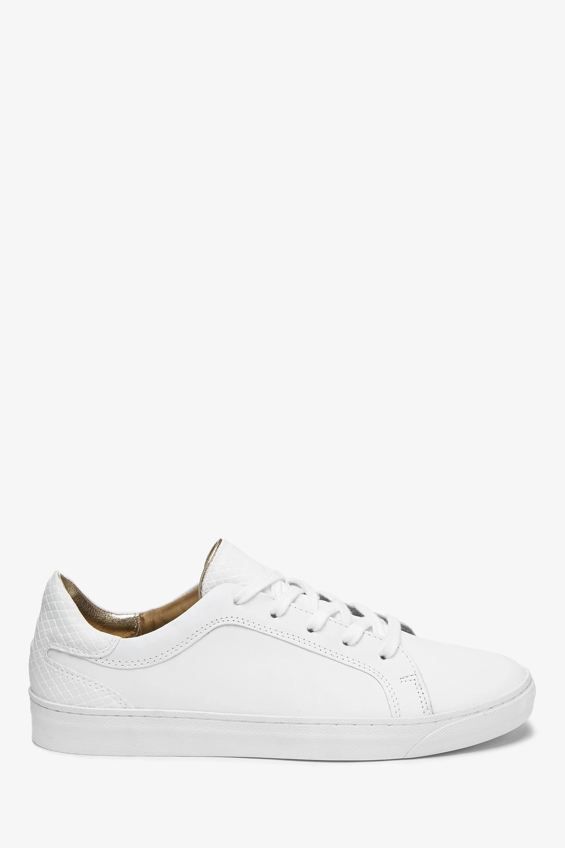 Next Signature Leather Lace-Up Trainers in White.jpg