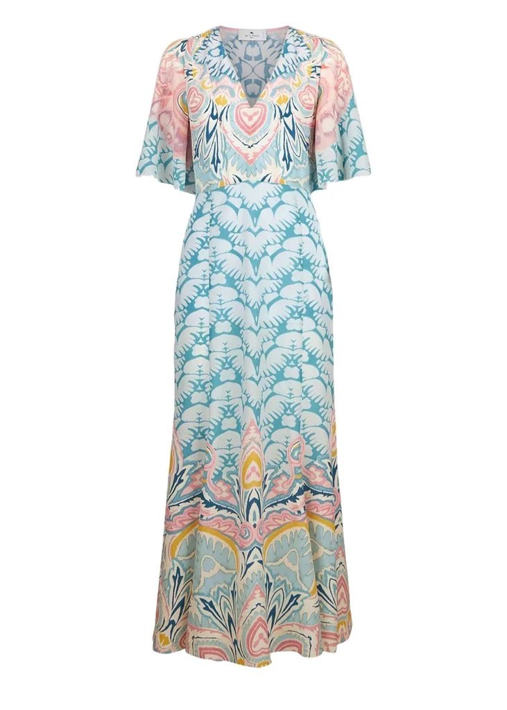 Etro Abito V-neck Silk Dress