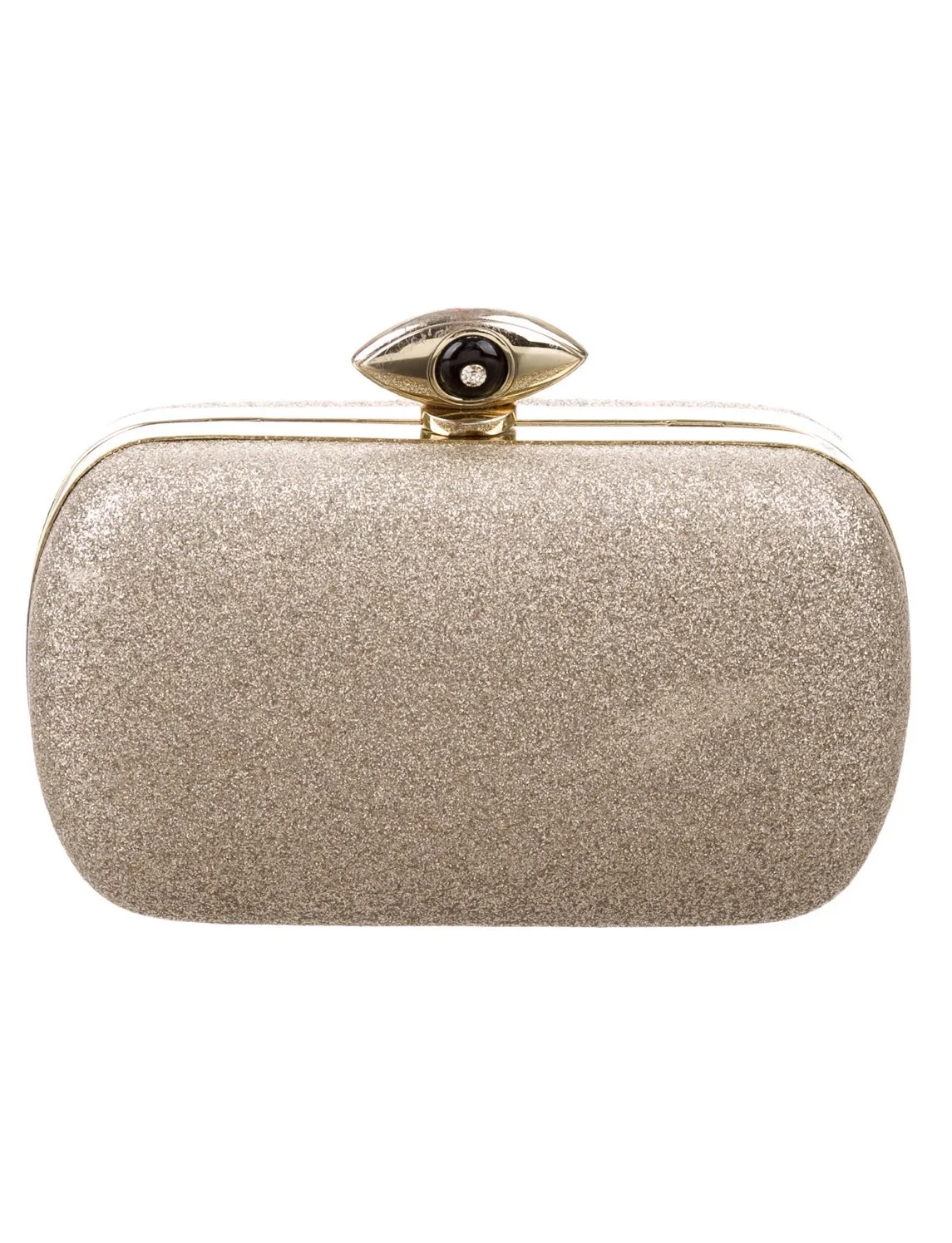 Diane von Furstenberg Evil Eye Clutch in Gold