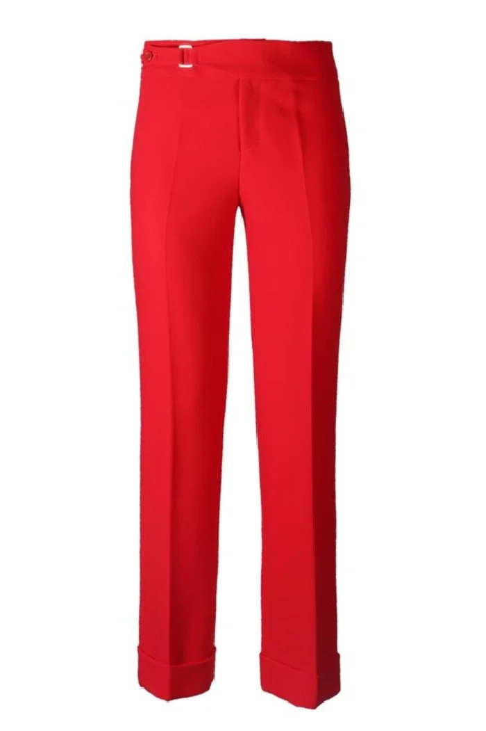 The Extreme Collection Buckle Atelier Trousers in Red