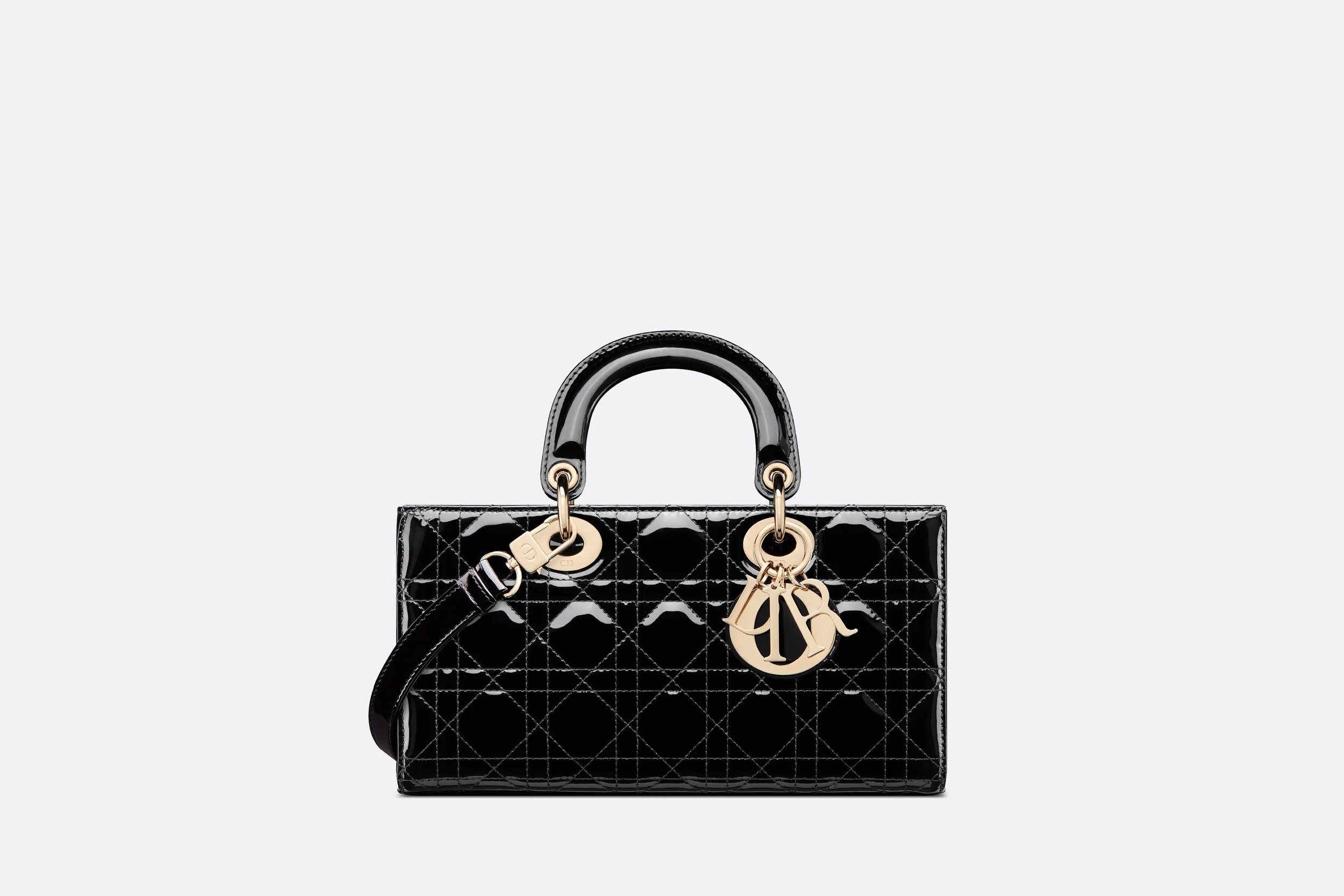 Christian Dior Medium Lady D-Joy Bag in Black Patent Cannage Calfskin.jpg