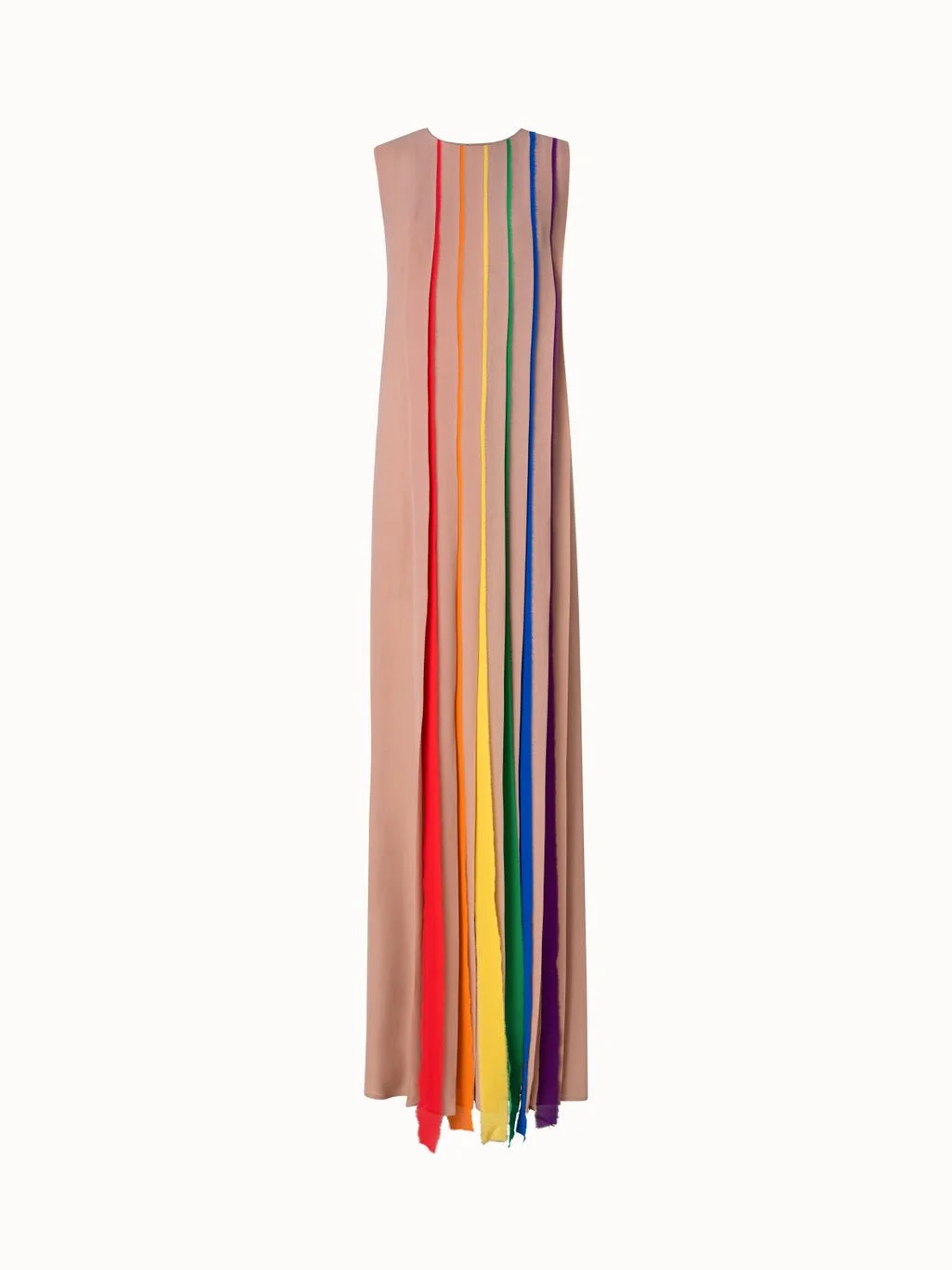 Akris Silk Georgette Multicolor Pleated Dress in Navy