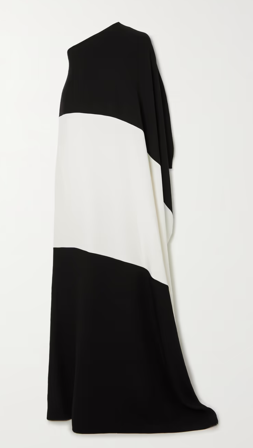 Valentino One-Sleeve Two-Tone Silk-Cady Gown