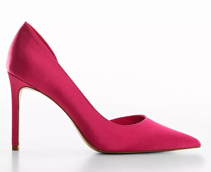 Mango Audrey Pumps in Fuchsia Satin