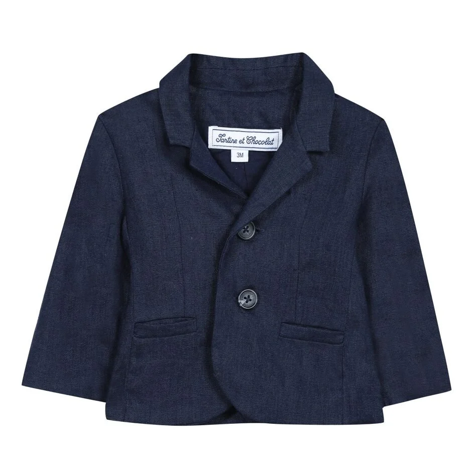 Tartine et Chocolat Navy Linen Blazer