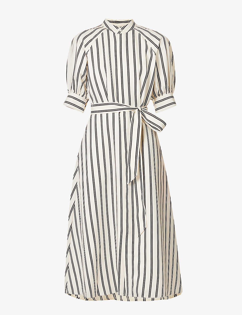 Polo Ralph Lauren Striped Silk Midi Dress in CreamBlack.jpeg