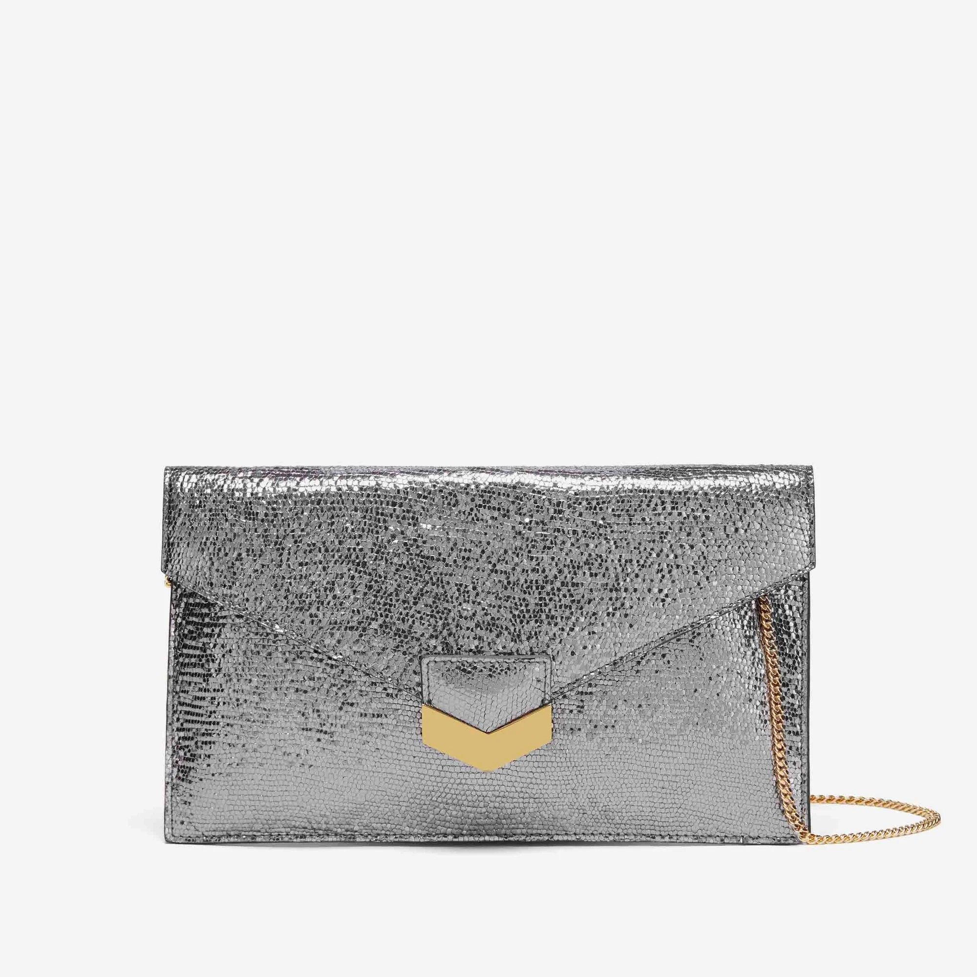 DeMellier The London Clutch in Silver Metallic — UFO No More