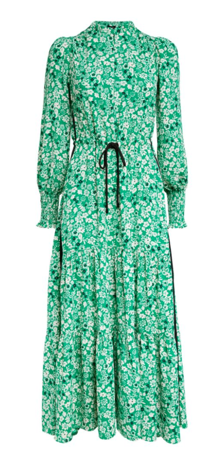 ME and EM Flower Silhouette Drawstring Maxi Dress