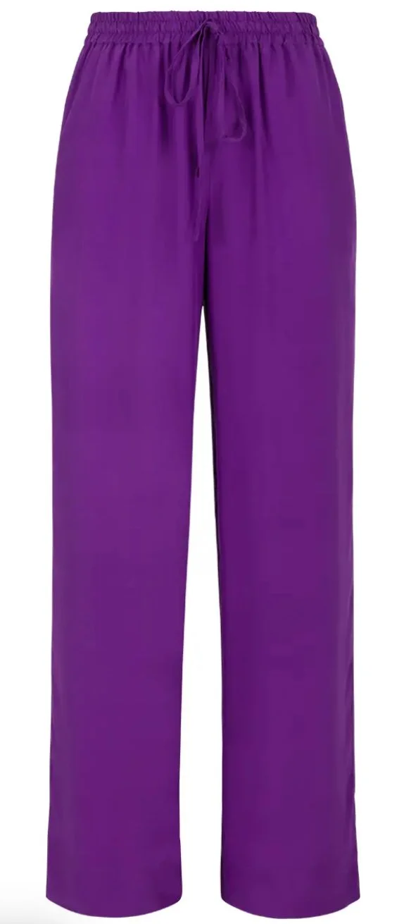 P.A.R.O.S.H Sofia Silk Trousers in Purple