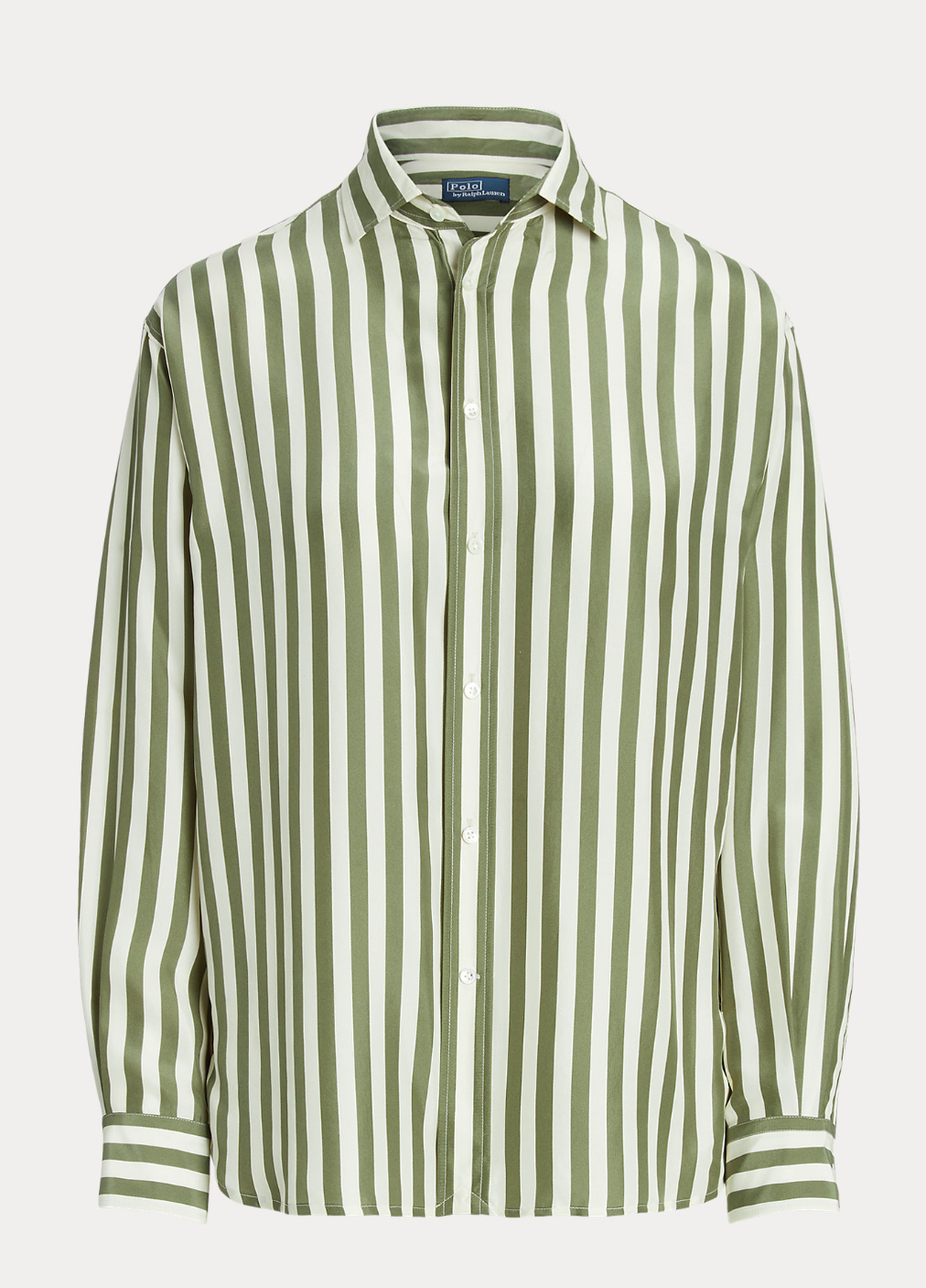 Polo Ralph Lauren Relaxed Fit Striped Silk Shirt in Green — UFO No More