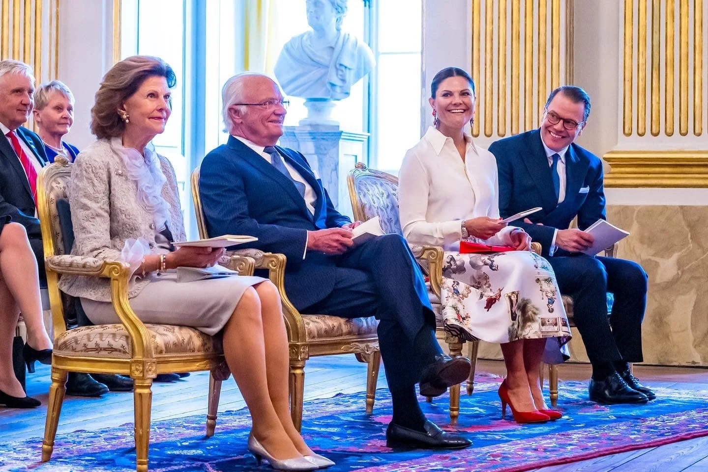 Swedish Royal Couple and Crown Princess Couple attend "Gustaf Wasa" opera performance