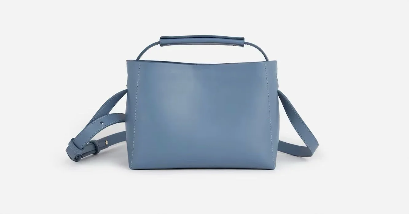 Flattered Hedda Mini Handbag in Blue Leather