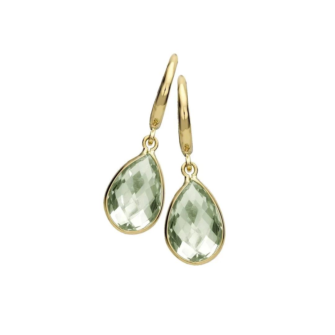Kiki McDonough Classics Pear Drop Earrings in Green Amethyst