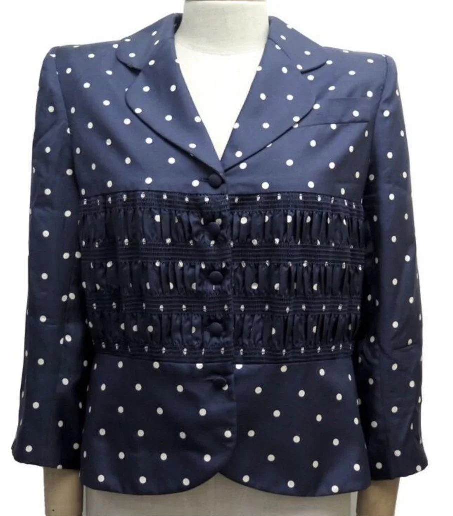 Christian Dior Polka Dot Jacket in Navy