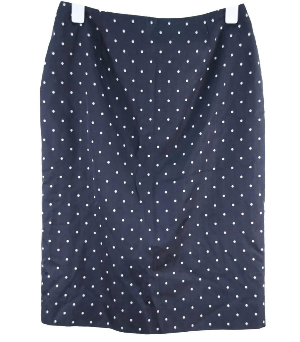 Christian Dior Polka Dot Knee-Length Skirt in Navy