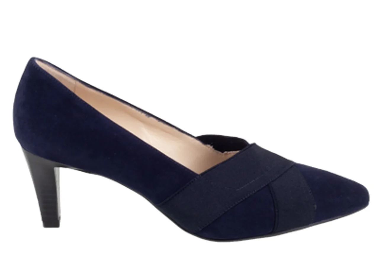 Peter Kaiser Malana Mid-Heel Pumps in Navy Suede