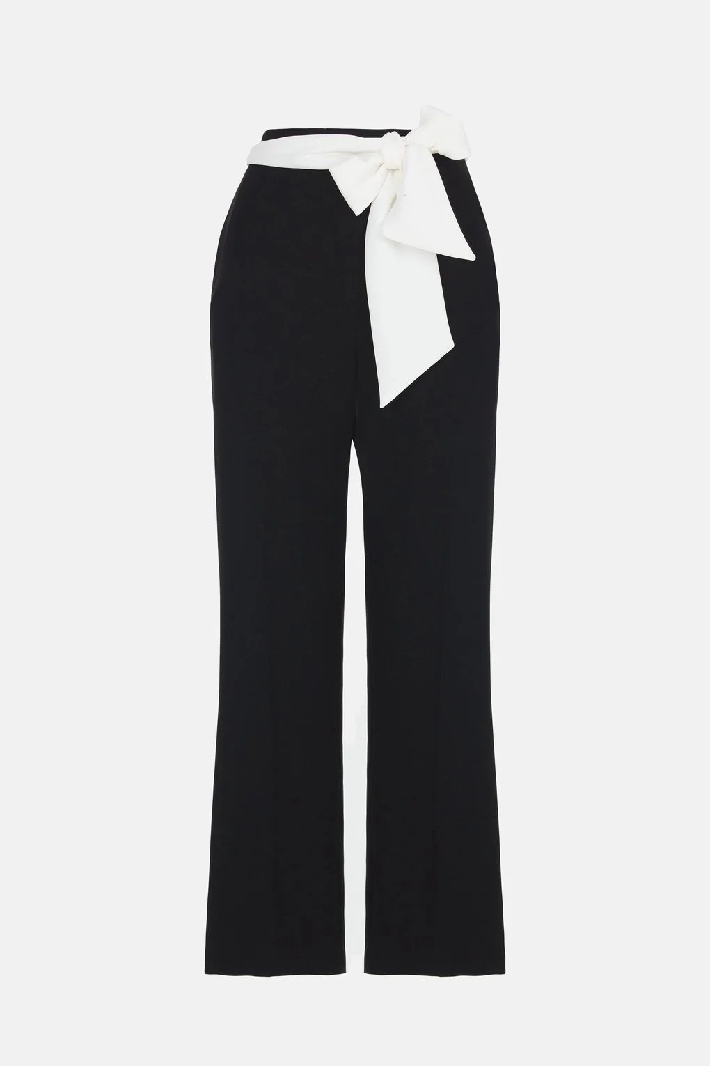 Carolina Herrera Crepe Straight-Leg Trousers with Sash