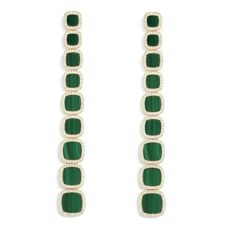 APM Monaco Long Malachite Earrings