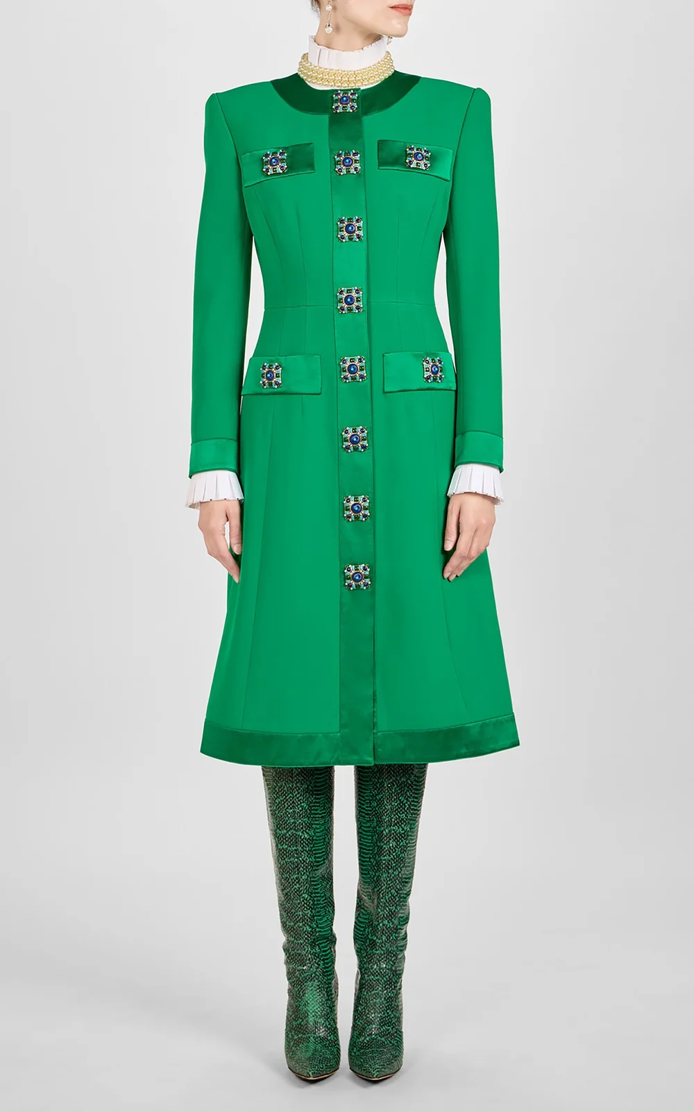 green emerald velvet dress Andrew GN crystal embellished crepe gown, green – Plus One Dress Hire