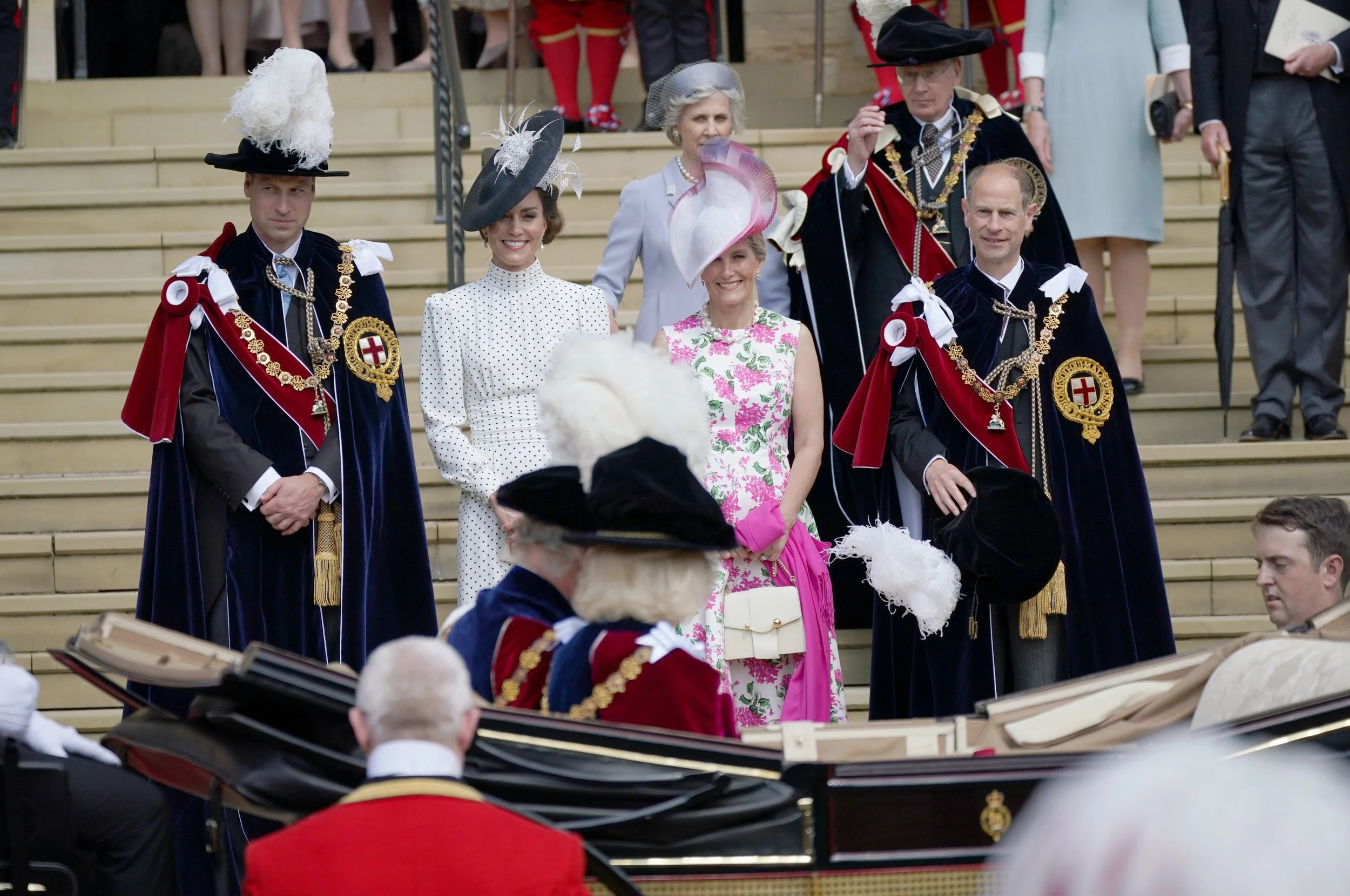 Members of the British Royal Family attend Order of the Garter Service