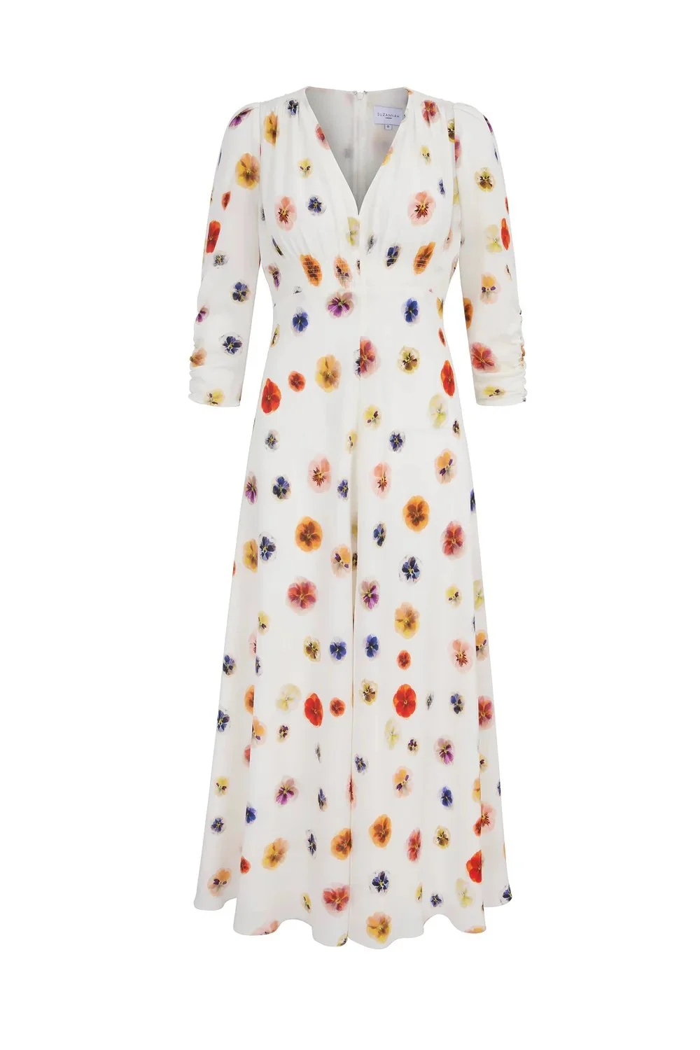 Suzannah x Rachel Levy Adela Silk Tea Dress in Pansy Dots