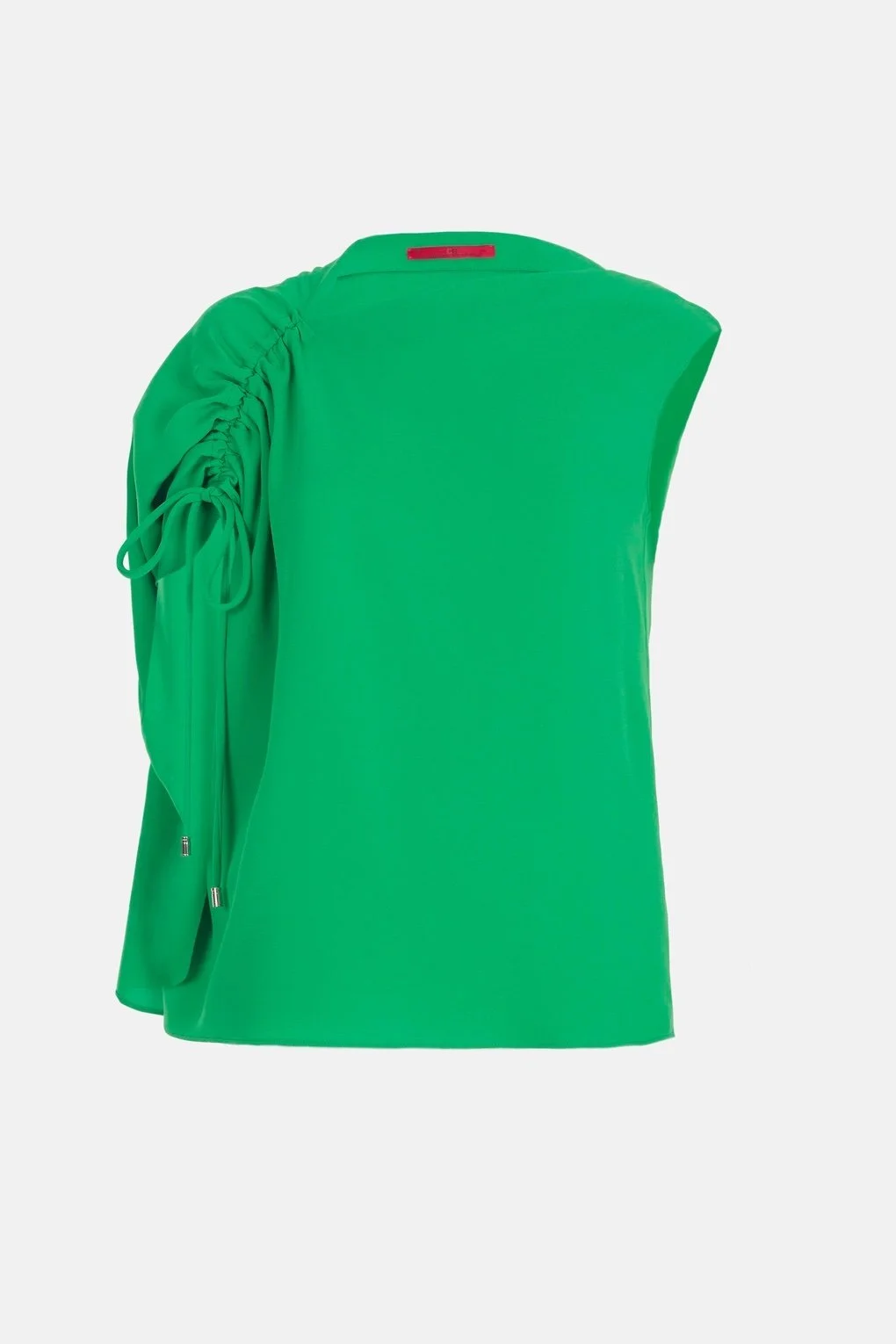 Carolina Herrera Asymmetric Crepe Top in Green