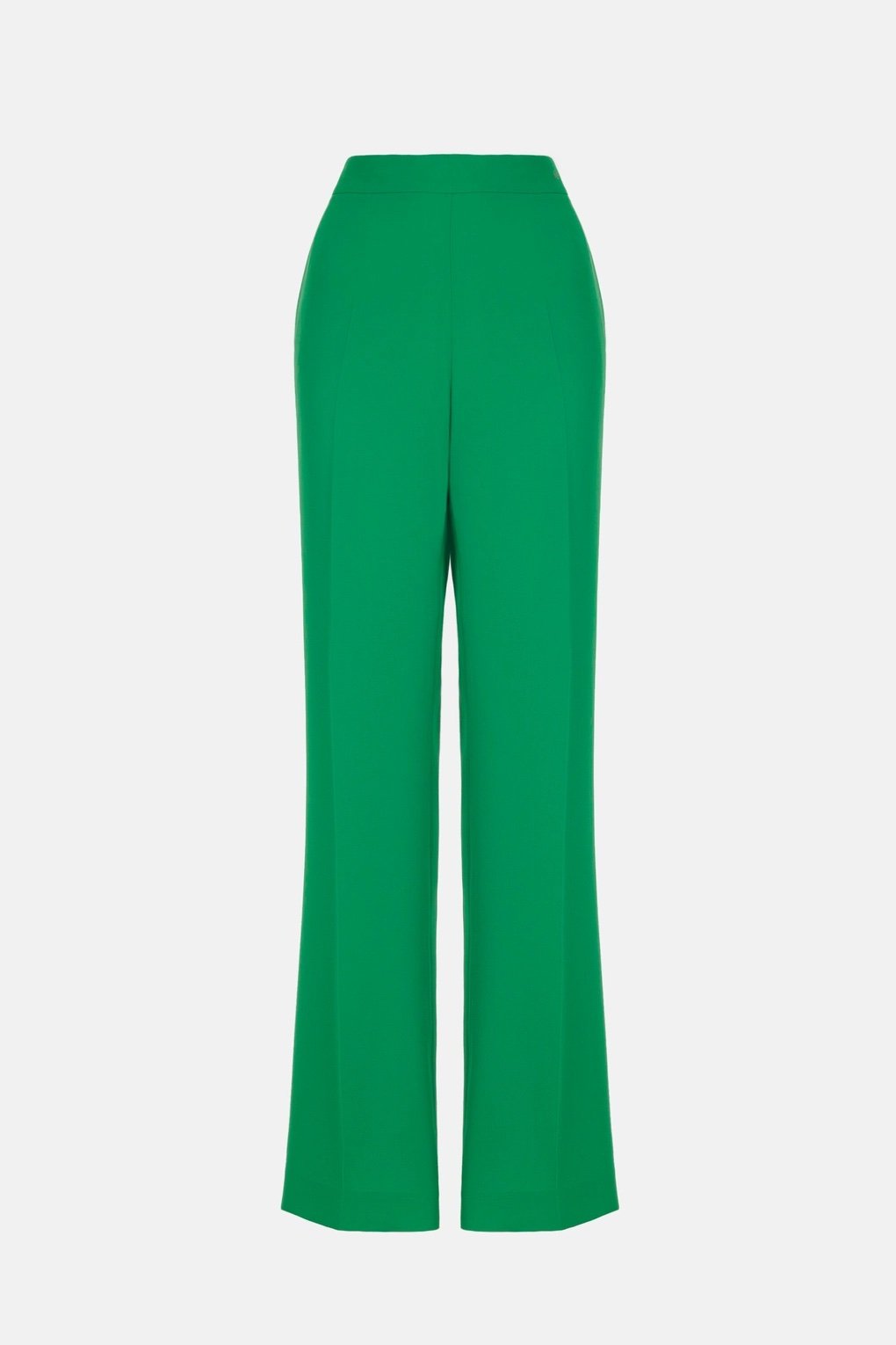Carolina Herrera Satin Crepe Straight-Leg Trousers in Green — UFO No More