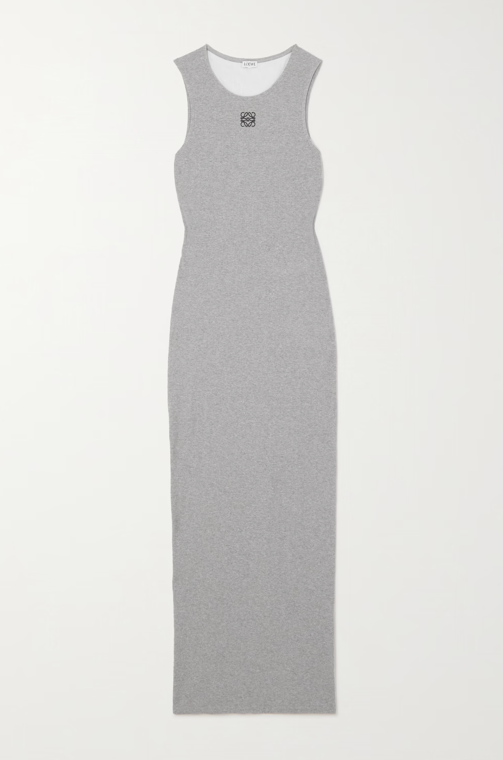 Loewe Anagram Embroidered Ribbed Midi Dress