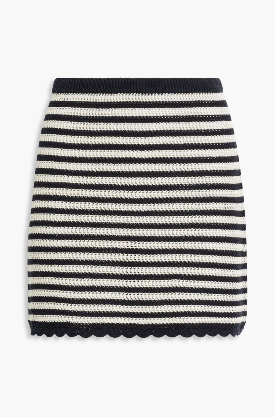AlexaChung Striped Crochet Mini Skirt