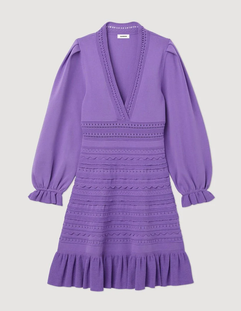 Sandro Short Dress with Ruffles