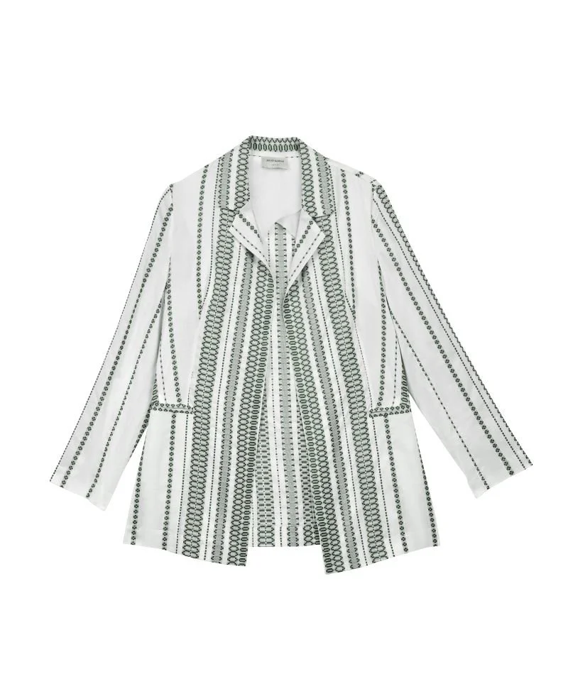 Zeus & Dione Thebes Blazer in Ivory/Green