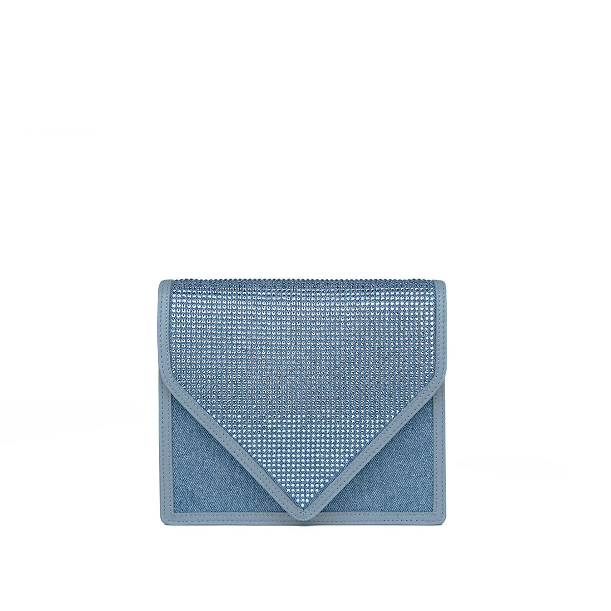 Marina Raphael Alexa Clutch in Denim and Crystal