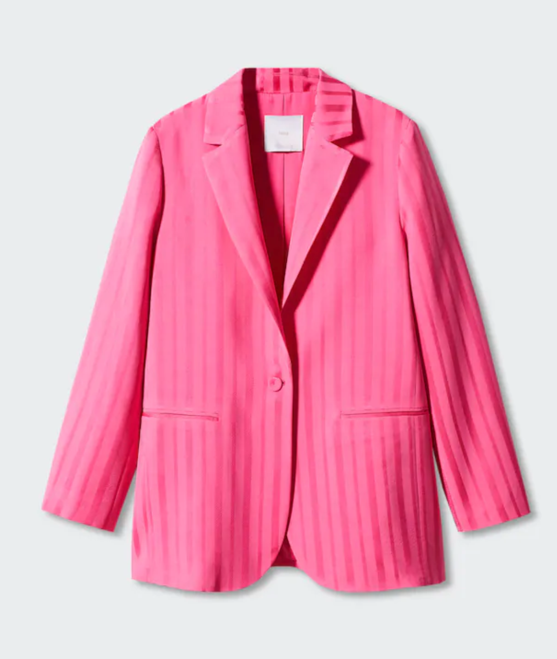 Mango Striped Suit Blazer in Fuchsia