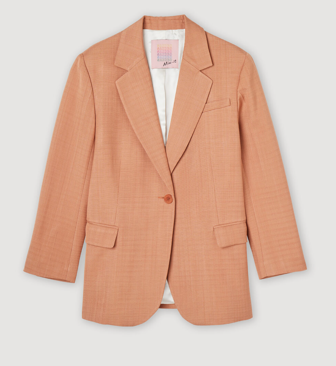 Sandro Tailored Jacket in Umber Land