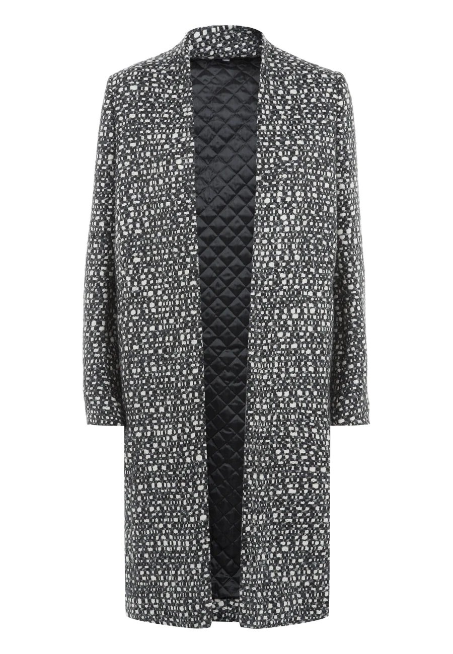 Nicole Farhi Graphic Tweed Coat in BlackWhite.jpg