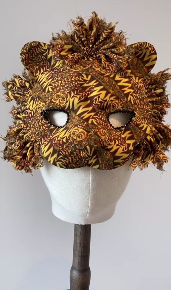 Fi Graham Millinery Bengal Tiger-Print Mask