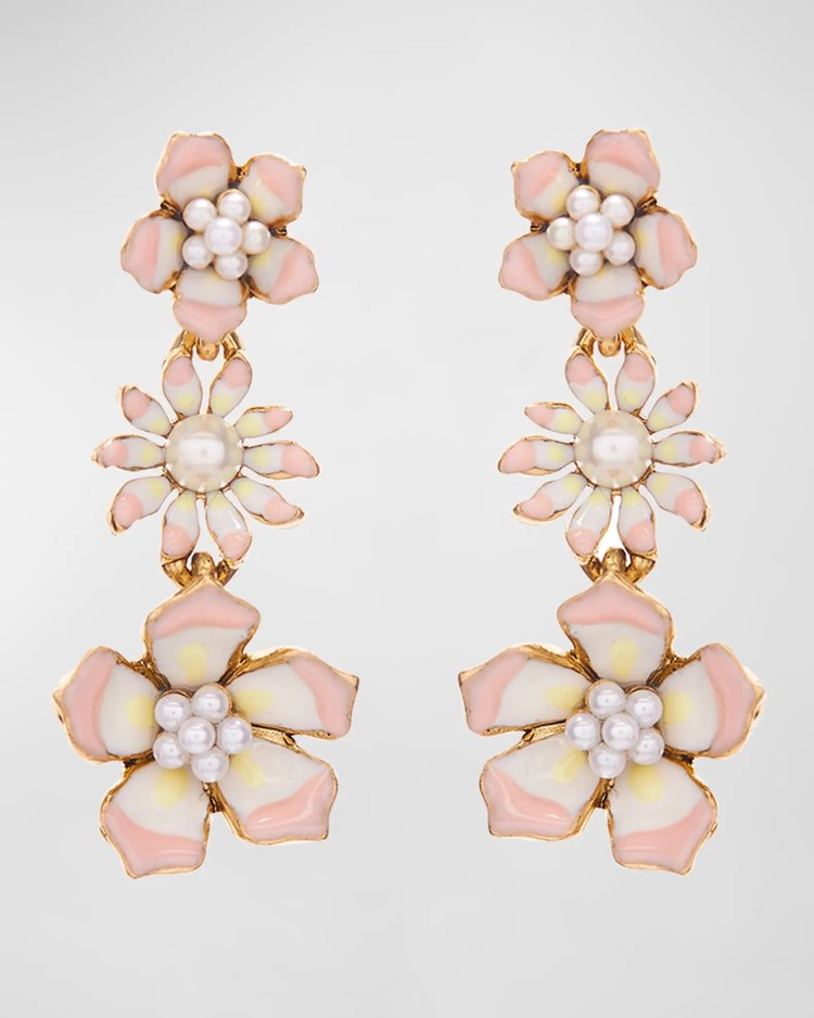 Flower Tassel Earrings Big Rhinestones Pendant Crystal. – Fiona Secret  Closet