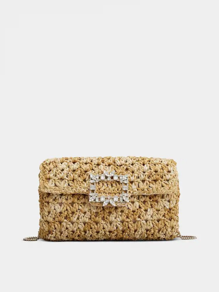 Roger Vivier Broche Vivier Buckle Crochet Clutch in Raffia.jpg