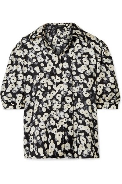 Derek Lam Poppy-Print Silk-Jacquard Shirt In Black.jpg