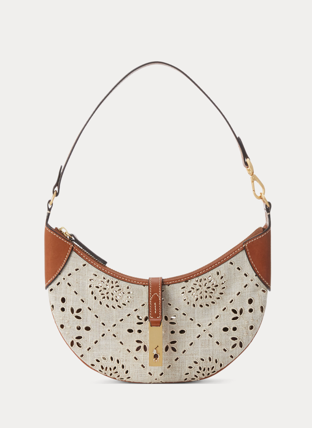 Polo Ralph Lauren Polo ID Mini Shoulder Bag in Natural Eyelet