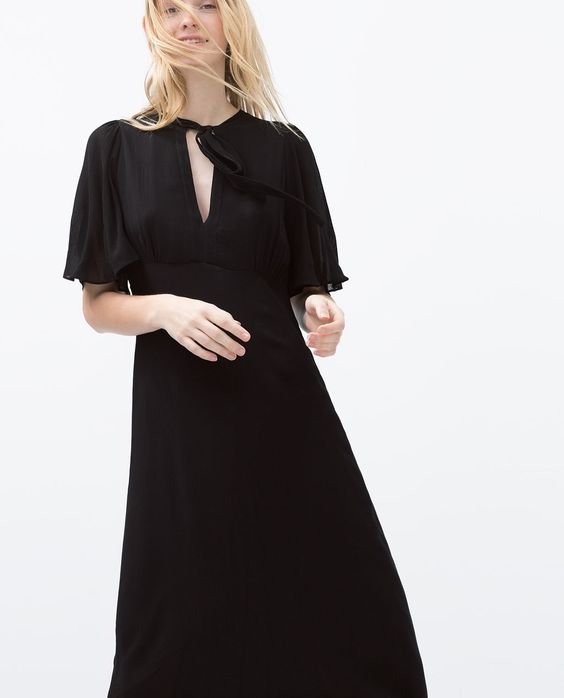 Zara Neck-Tie Midi Dress.jpg