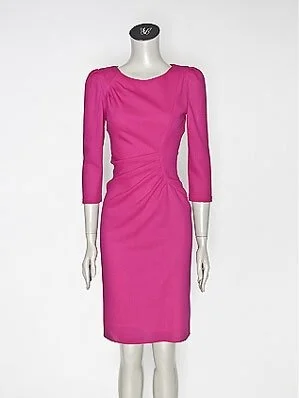 Felipe Varela Pleat Detail Sheath Dress in Light Pink