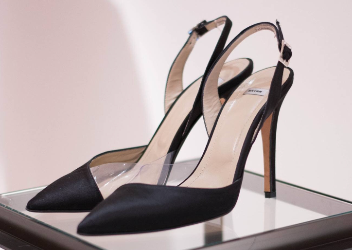 Natan Slingback PVC Pumps in Light Pink Satin