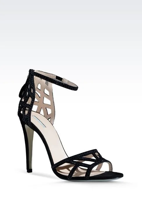 Giorgio Armani Crystal Cut Out Sandals