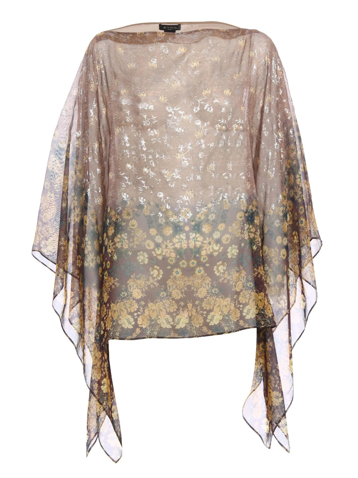 Etro Floral Stencil Silk Top
