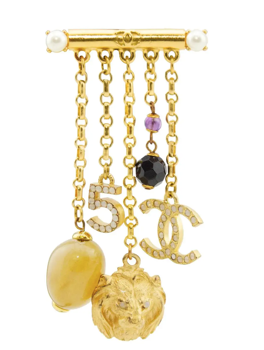 chanel brooch with chain