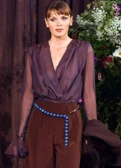 Gerald Watelet Couture Wrap Belted Blouse