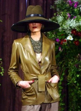 Gerald Watelet Couture Belted Leather Jacket